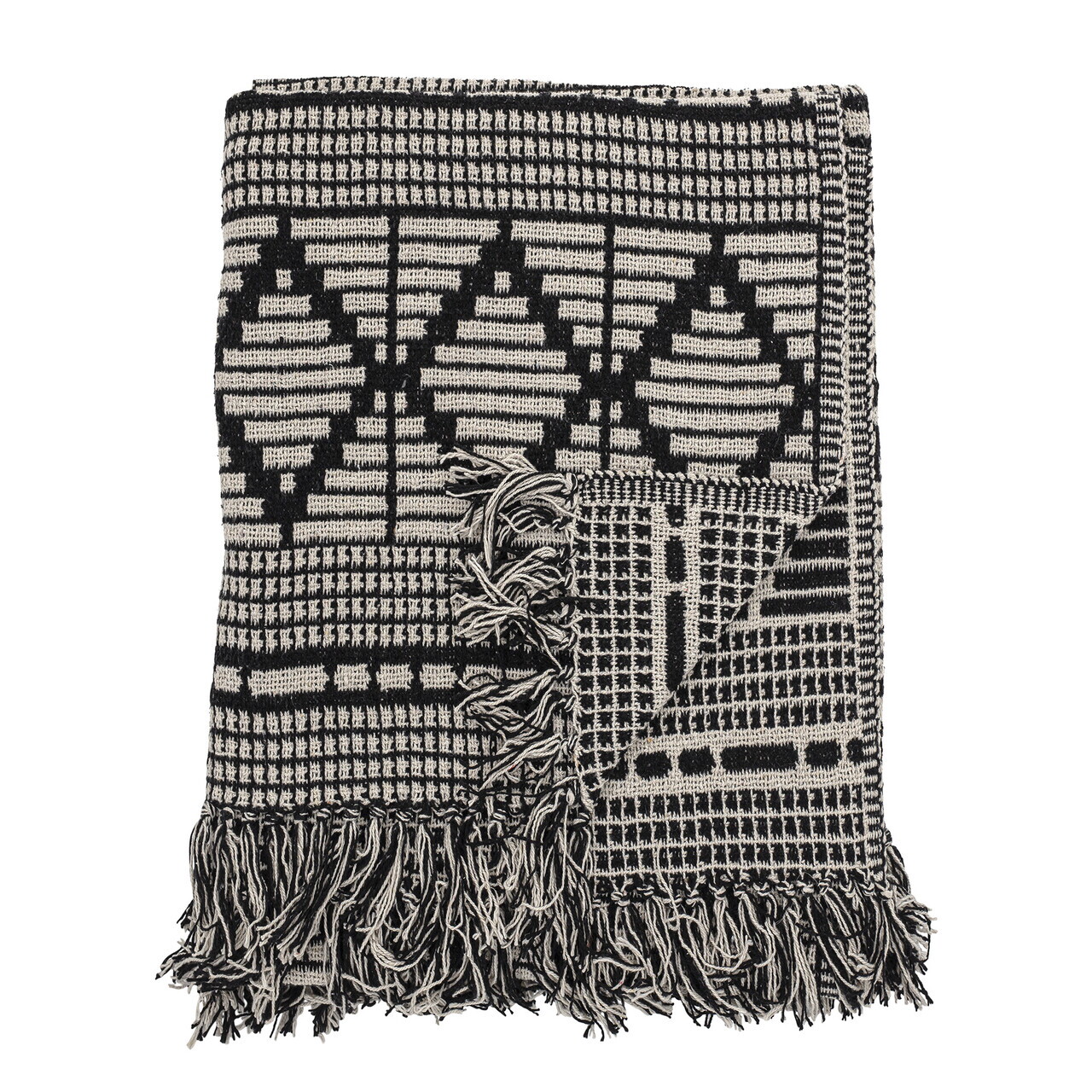 Pled, Bloomingville, Gutte, 130x160 cm, amestec bumbac, negru - imagine 6